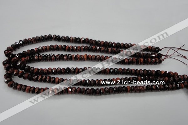 CTE65 15.5 inches 5*8mm faceted rondelle red tiger eye gemstone beads