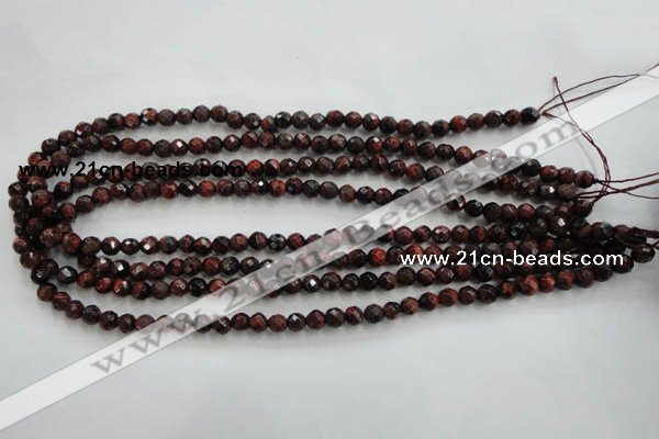 CTE701 15.5 inches 6mm faceted round red tiger eye beads