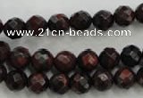 CTE702 15.5 inches 8mm faceted round red tiger eye beads