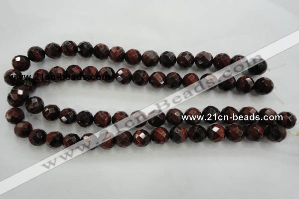 CTE704 15.5 inches 12mm faceted round red tiger eye beads