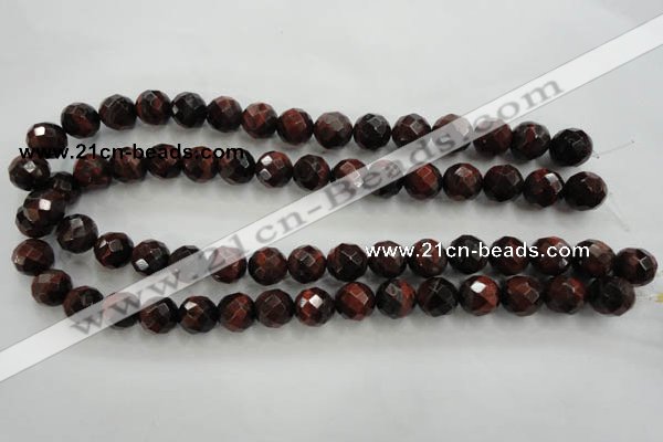 CTE705 15.5 inches 14mm faceted round red tiger eye beads