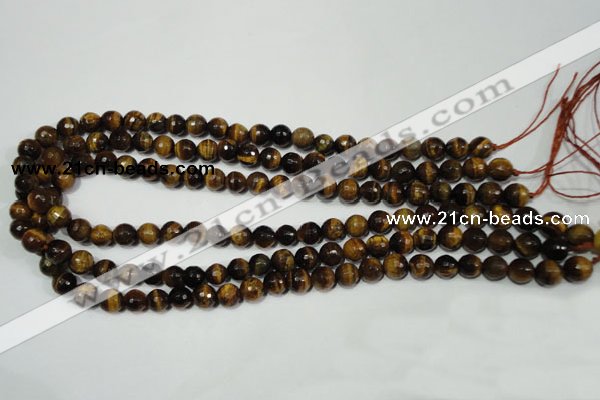 CTE752 15.5 inches 8mm faceted round yellow tiger eye beads wholesale