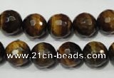 CTE754 15.5 inches 12mm faceted round yellow tiger eye beads wholesale