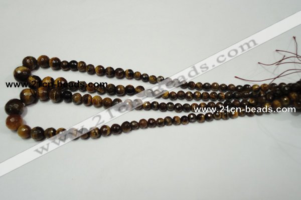 CTE759 15.5 inches 6mm – 14mm faceted round yellow tiger eye beads