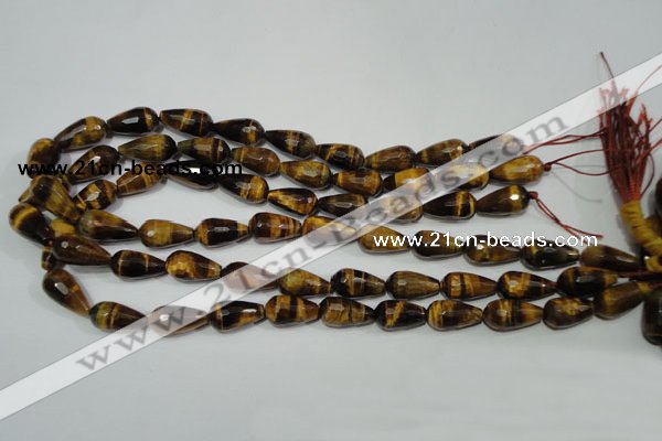 CTE761 15.5 inches 10*20mm faceted teardrop yellow tiger eye beads