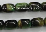 CTE80 15.5 inches 11*15mm drum green tiger eye gemstone beads