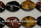 CTE801 15.5 inches 15*20mm wavy oval colorful tiger eye beads