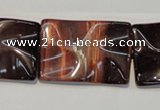 CTE867 15.5 inches 20*30mm wavy rectangle red tiger eye beads