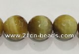 CTE905 15.5 inches 14mm faceted round golden tiger eye beads