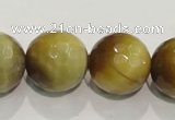 CTE907 15.5 inches 18mm faceted round golden tiger eye beads