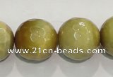 CTE908 15.5 inches 20mm faceted round golden tiger eye beads