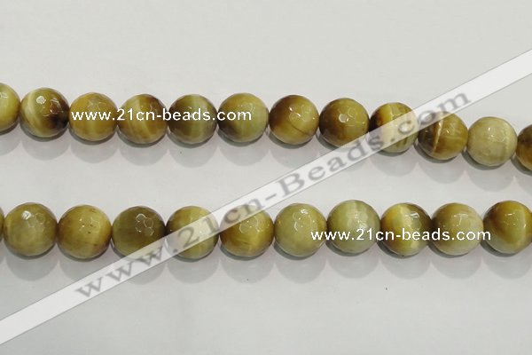 CTE908 15.5 inches 20mm faceted round golden tiger eye beads