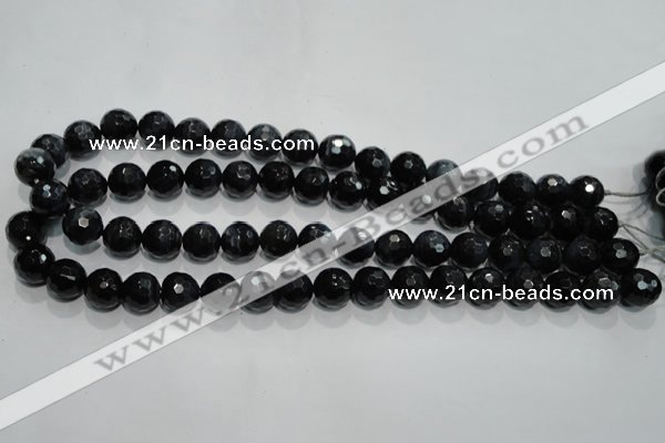 CTE921 15.5 inches 6mm faceted round silver tiger eye beads