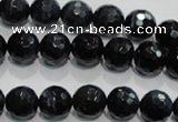 CTE922 15.5 inches 8mm faceted round silver tiger eye beads