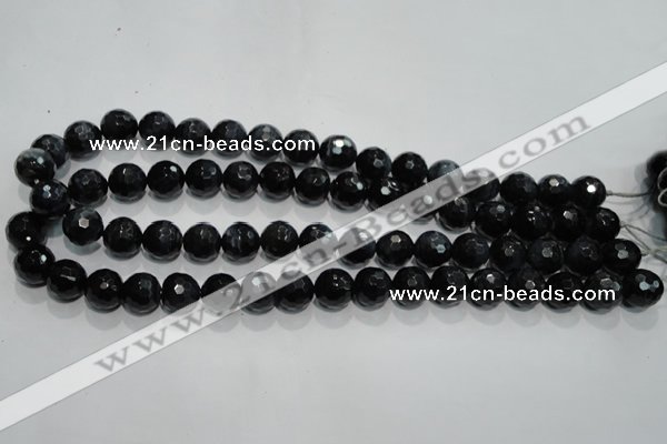 CTE923 15.5 inches 10mm faceted round silver tiger eye beads