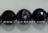 CTE937 15.5 inches 18mm faceted round dyed blue tiger eye beads