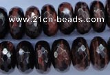 CTE94 15.5 inches 10*18mm faceted rondelle red tiger eye beads