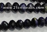 CTE942 15.5 inches 8*12mm faceted rondelle dyed blue tiger eye beads