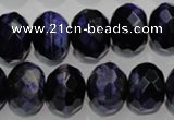 CTE944 15.5 inches 12*16mm faceted rondelle dyed blue tiger eye beads