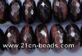 CTE95 15.5 inches 10*20mm faceted rondelle red tiger eye beads