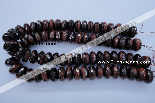 CTE95 15.5 inches 10*20mm faceted rondelle red tiger eye beads