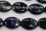 CTE953 15.5 inches 13*18mm oval dyed blue tiger eye beads wholesale