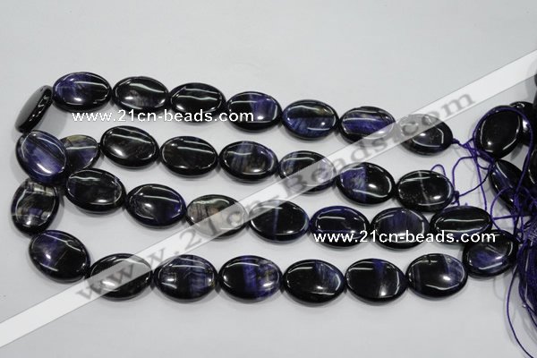 CTE953 15.5 inches 13*18mm oval dyed blue tiger eye beads wholesale