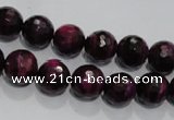 CTE972 15.5 inches 8mm faceted round dyed red tiger eye beads