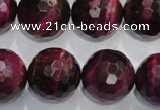 CTE977 15.5 inches 18mm faceted round dyed red tiger eye beads