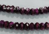 CTE980 15.5 inches 5*8mm faceted rondelle dyed red tiger eye beads