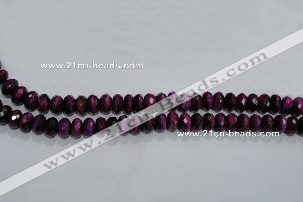 CTE982 15.5 inches 8*12mm faceted rondelle dyed red tiger eye beads