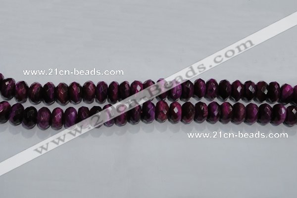 CTE983 15.5 inches 10*14mm faceted rondelle dyed red tiger eye beads