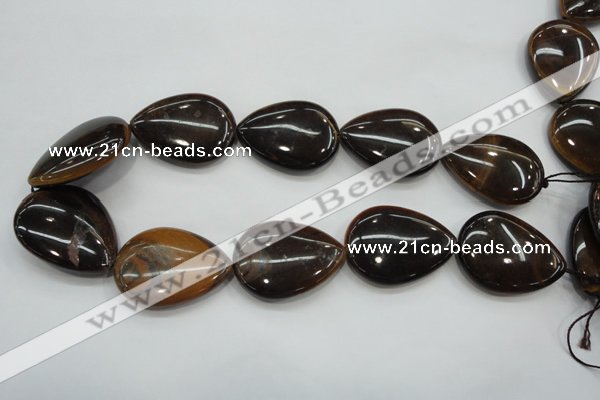 CTE99 15.5 inches 30*40mm flat teardrop yellow tiger eye beads wholesale