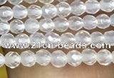 CTG1000 15.5 inches 2mm faceted round tiny white agate beads