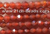 CTG1004 15.5 inches 2mm faceted round tiny red agate beads