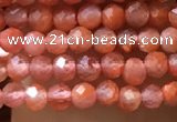 CTG1005 15.5 inches 2mm faceted round tiny south red agate beads