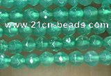 CTG1007 15.5 inches 2mm faceted round tiny green agate beads