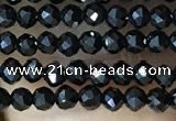 CTG1011 15.5 inches 2mm faceted round tiny black spinel beads