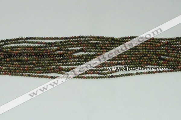 CTG104 15.5 inches 2mm round tiny unakite gemstone beads wholesale