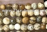 CTG1040 15.5 inches 2mm faceted round tiny picture jasper beads