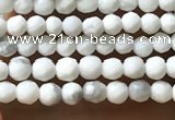 CTG1053 15.5 inches 2mm faceted round tiny white howlite beads