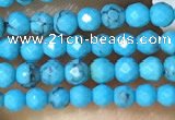 CTG1054 15.5 inches 2mm faceted round tiny turquoise beads