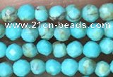 CTG1056 15.5 inches 2mm faceted round tiny turquoise beads