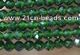 CTG1068 15.5 inches 2mm faceted round tiny green goldstone beads