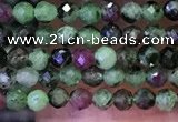 CTG1082 15.5 inches 2mm faceted round tiny ruby zoisite beads