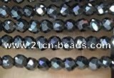 CTG1085 15.5 inches 2mm faceted round tiny hematite beads