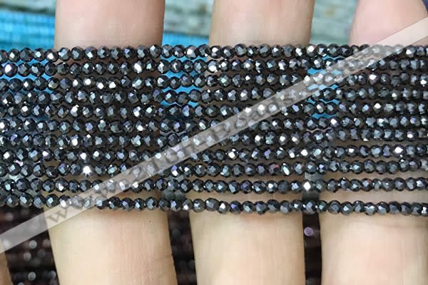 CTG1085 15.5 inches 2mm faceted round tiny hematite beads