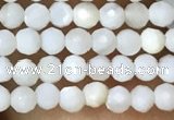 CTG1088 15.5 inches 2mm faceted round tiny mother of pearl beads