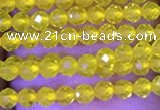 CTG1093 15.5 inches 2mm faceted round tiny quartz glass beads