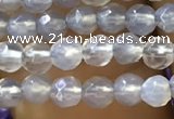 CTG1111 15.5 inches 3mm faceted round tiny grey agate beads